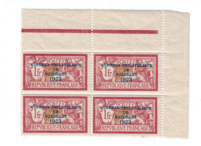 France - Exposition Philatélique de Bordeaux, 1923 - N° 182, 1 f