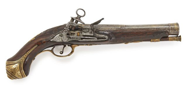 Pistolet napolitain, à silex