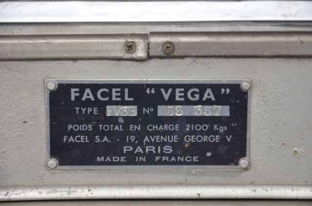 1958 Facel Vega FV3B Carte grise françaiseChâssis n° FV3B-58-357Moteur n° TY4 -317 163- Ex - Maurice Trintignant !- Superbe état d'orig