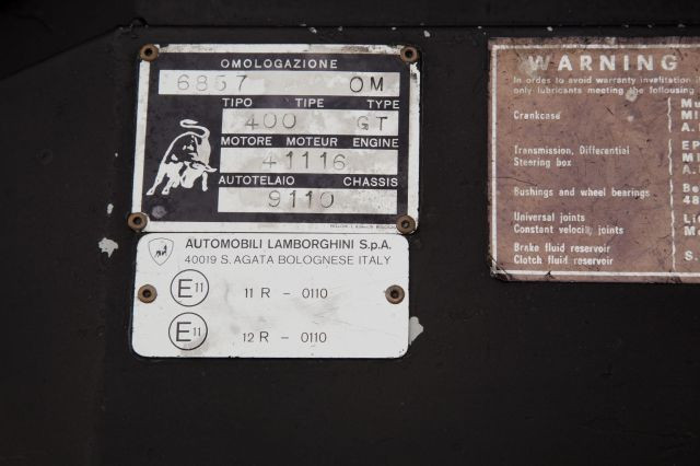 1973 Lamborghini Espada 400 GT Série III Carte grise françaiseChâssis n°9110Moteur n° 41116- Un seul propriétaire jusqu'en 2013- Mécani
