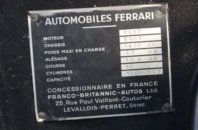 1966 Ferrari 275 GTB berlinetta Carte grise françaiseChâssis n° 8407Moteur n° 8407- Vendue neuve en France- Version "nez long" et "torq