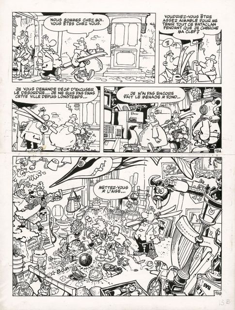 GREG Michel REGNIER dit1931 – 1999ACHILLE TALONL’APPEAU D’ÉPHESEEncre de Chine pour la planche 13 d’un album de cette série publiée ...