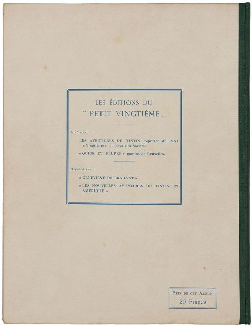 HERGÉTINTIN N°02LES AVENTURES DE TINTIN REPORTER DU PETIT « VINGTIEME »TINTIN AU CONGOLes Éditions du Petit « Vingtième », 1931. Édi...