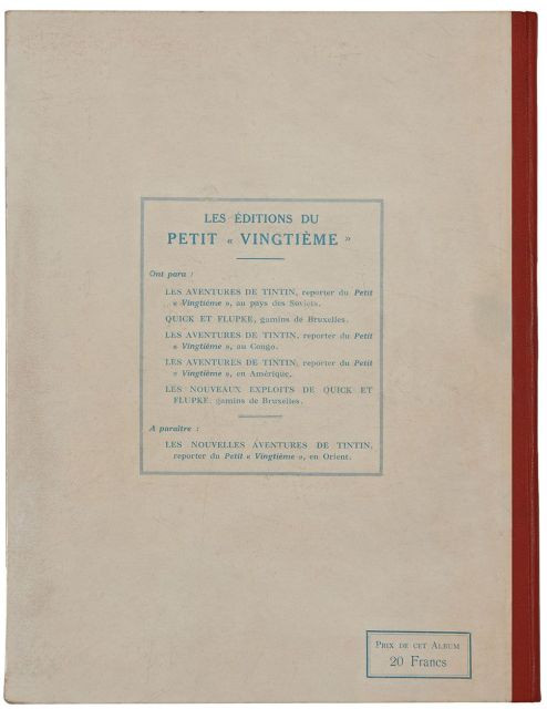 HERGÉTINTIN N°03LES AVENTURES DE TINTIN REPORTER DU PETIT « VINGTIEME »TINTIN EN AMÉRIQUELes Éditions du Petit « Vingtième », 1932. ...