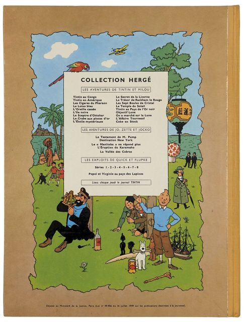 HERGÉTINTIN N°19COKE EN STOCKCasterman, 1958. Tirage de tête signé et numéroté à 100 exemplaires, 50 exemplaires dos jaune, 50 exemp...