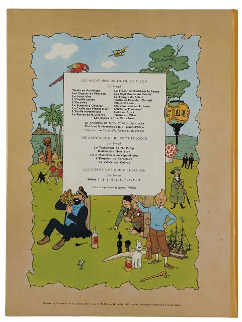 HERGÉTINTIN N°21LES BIJOUX DE LA CASTAFIORECasterman, 1963. 4ème plat B34. Édition originale belge. Dos jaune. Album à l’état neuf d...