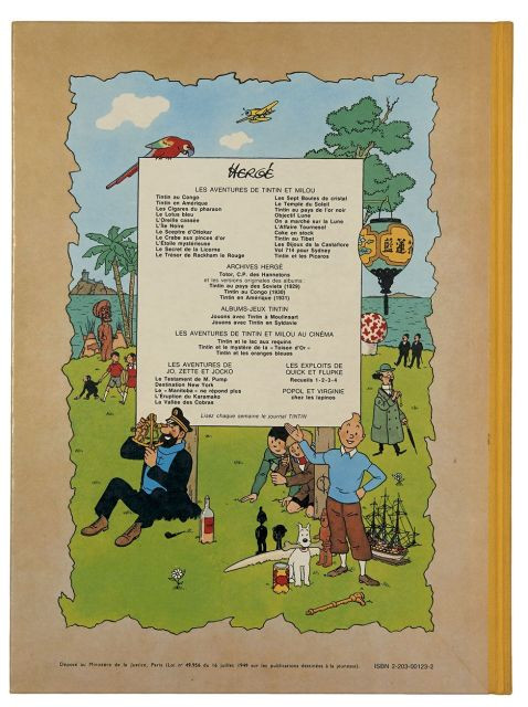 HERGÉTINTIN N°23TINTIN ET LES PICAROSCasterman, 1976, dos carré avec titre imprimé, 4ème plat C1. Tirage de tête signé et numéroté à...