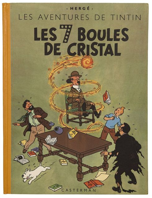 HERGÉTINTIN N°13LES SEPT BOULES DE CRISTALCasterman 1948. Dos jaune, 4ème plat B2, édition originale. Album tout proche de l’état ne...