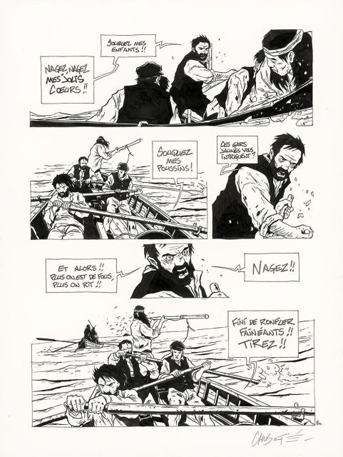 Christophe CHABOUTÉNé en 1967MOBY DICKLIVRE PREMIEREncre de Chine à la plume et au pinceau pour la planche 80 de cet album publié en...