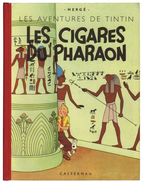 HERGÉTINTIN N°04LES CIGARES DU PHARAONCasterman, 1942. 4ème plat A18, dos pellior rouge. Pages de garde bleues.Album exceptionnel da...