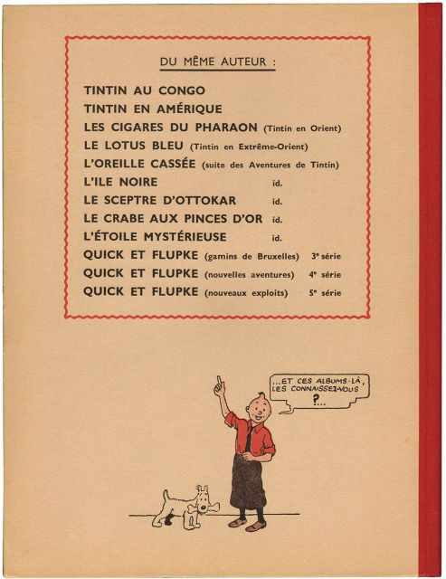 HERGÉTINTIN N°04LES CIGARES DU PHARAONCasterman, 1942. 4ème plat A18, dos pellior rouge. Pages de garde bleues.Album exceptionnel da...