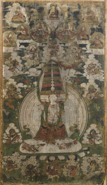 DEUX THANGKA À L'ENCRE ET COULEURS SUR TOILE, TIBET, XVIIIe SIÈCLE