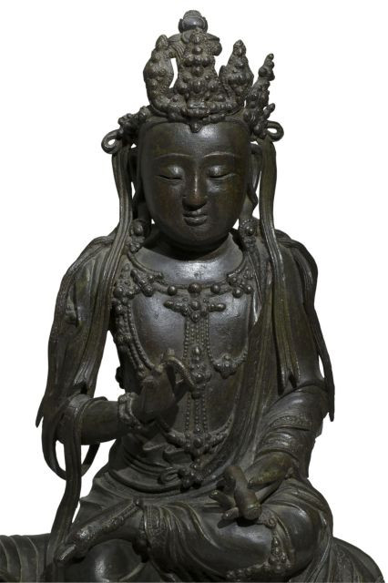 STATUE DU BODHISATTVA GUANYIN EN BRONZE, CHINE, DYNASTIE MING, XVIe-XVIIe SIÈCLE