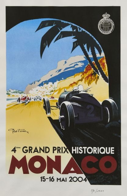 ¤ GRAND-PRIX HISTORIQUE DE MONACO  Quatre affiches des éditions 2002, 2004, 2006, 2008