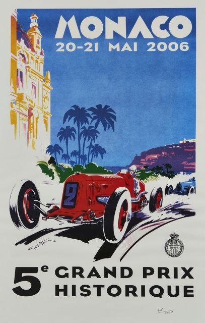 ¤ GRAND-PRIX HISTORIQUE DE MONACO  Quatre affiches des éditions 2002, 2004, 2006, 2008