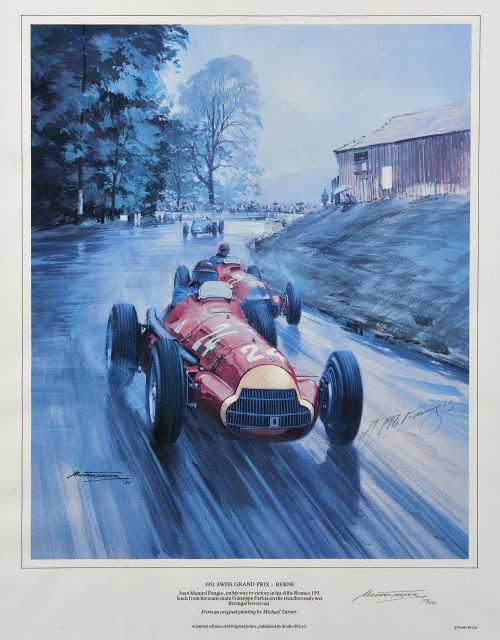 ¤ Michael TURNER (Né en 1934)  Juan Fangio au Grand-Prix de Suisse 1951