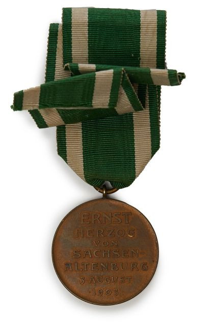 Allemagne Saxe Médaille de Ernst Herzog von Sachen-Altenbourg 1903.