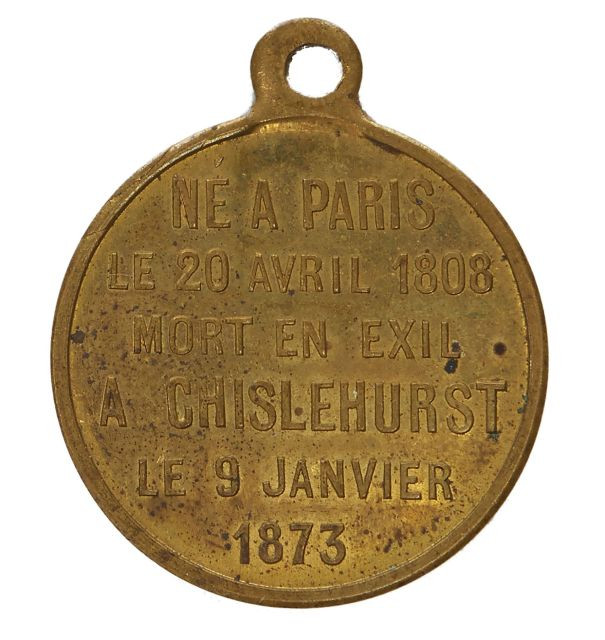 95 + 96 France Lot de trois médailles : a/. Commémorative de l'Empereur Napoléon III. b/. Souvenir de ma visite à l'exposition universe