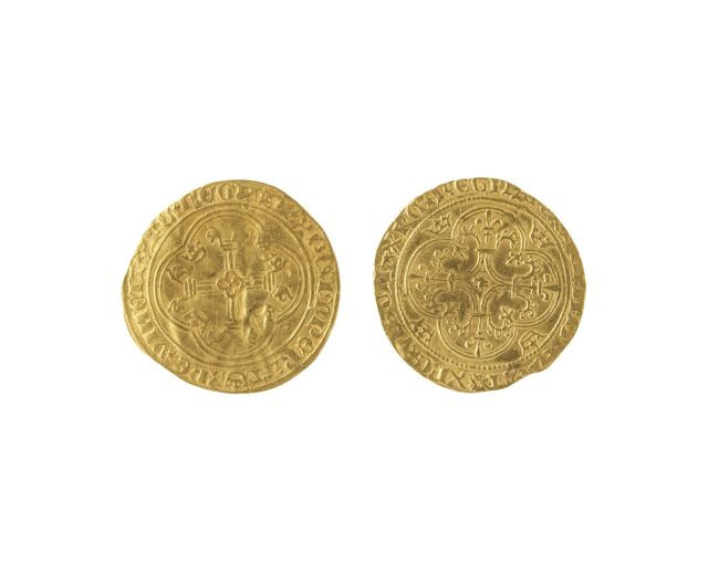 CHARLES VI (1380-1422). Ecu d'or. Montpellier. (Dy. 369b, L. 378A). Charles VII. Ecu d'or à la couronne. Tournai (Dy. 511A, L. 510 a...