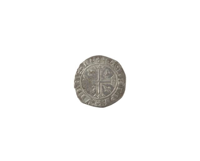 CHARLES VIII. Liard du Dauphiné. (Dy. 601, L. 575). Arg. Très Beau.