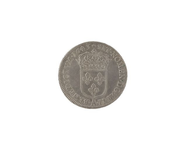 ½ écu. 2ème poinçon de Warin. Paris. 1643. (Dr. 118). Arg. Presque Très Beau.