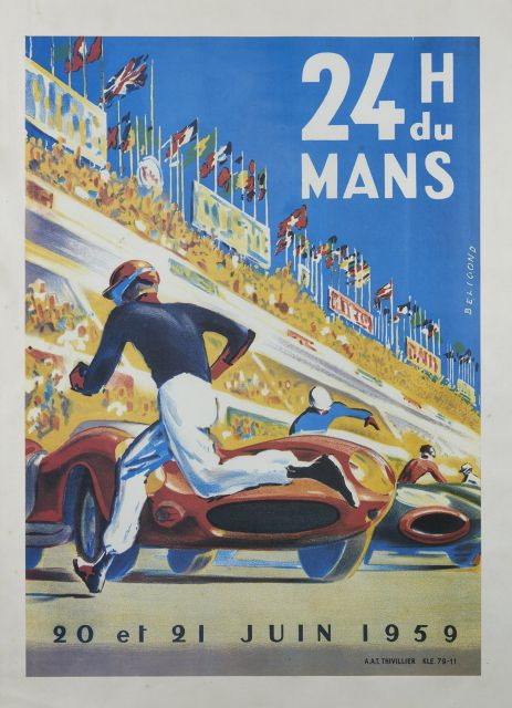 LES 24 HEURES DU MANS 1959  Michel BELIGOND (1927-1973)