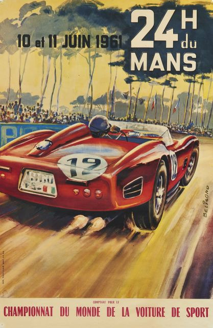 LES 24 HEURES DU MANS 1961  Michel BELIGOND (1927-1973)