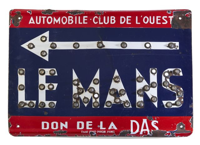 RARE PLAQUE EMAILLEE-AUTOMOBILE CLUB DE L'OUEST  LE MANS - Don de la DAS