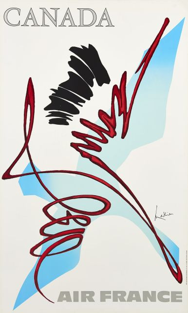 Georges MATHIEU (1921-2012)  Air France - Grande-Bretagne-Canada-USA-URSS