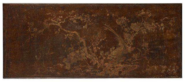 TROIS PANNEAUX EN BOIS LAQUÉ, CHINE, DYNASTIE QING, XVIIIe ET XIXe SIÈCLE