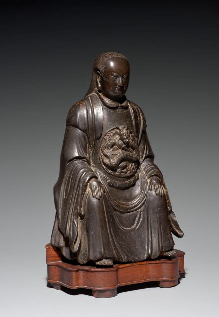 SCULPTURE DE ZHENWU EN BRONZE, CHINE, DYNASTIE MING, XVIe SIÈCLE