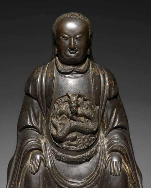 SCULPTURE DE ZHENWU EN BRONZE, CHINE, DYNASTIE MING, XVIe SIÈCLE