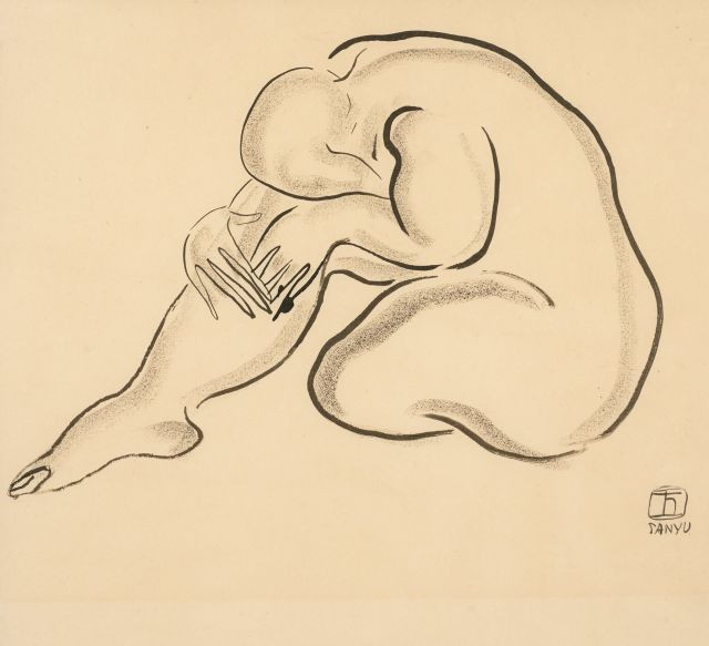 SANYU (CHANG YU) 1901 - 1966 ENCRE SUR PAPIER ENCADRÉ