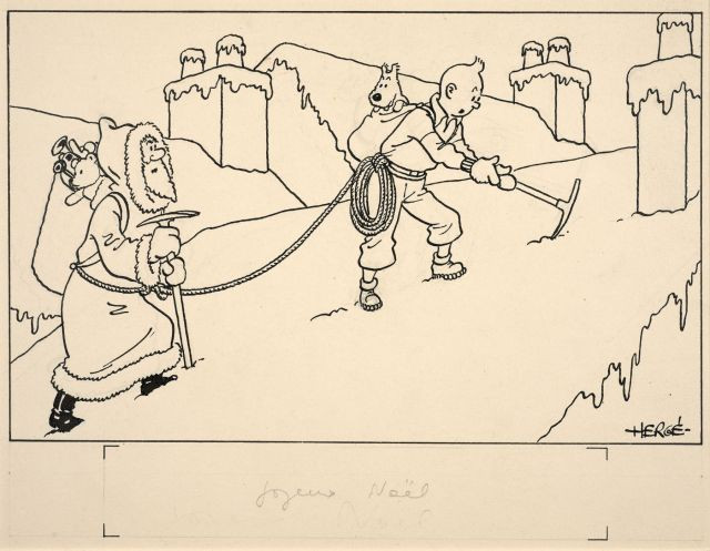 HERGÉ (Georges Remi dit) 1907-1983 Carte neige