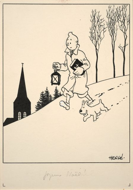 HERGÉ (Georges Remi dit) 1907-1983 Carte neige