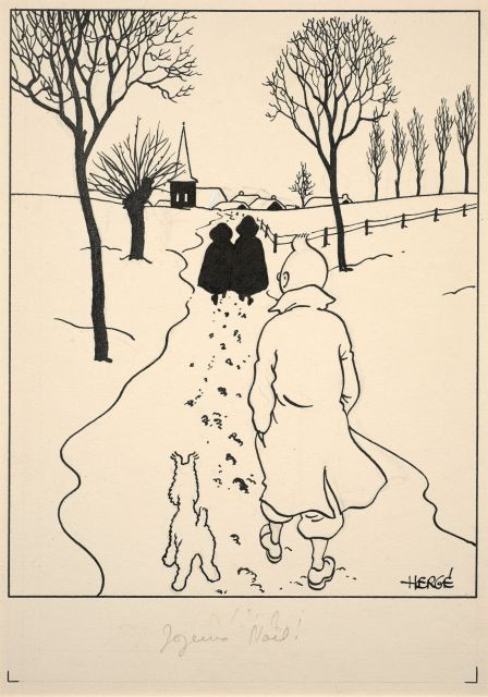 HERGÉ (Georges Remi dit) 1907-1983 Carte neige