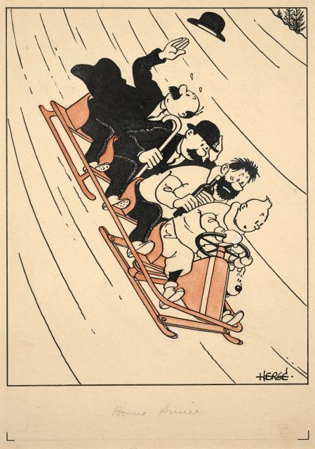 HERGÉ (Georges Remi dit) 1907-1983 Carte neige