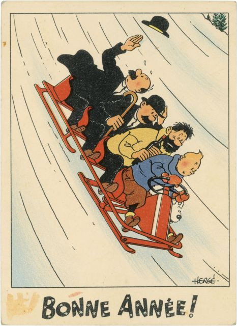 HERGÉ (Georges Remi dit) 1907-1983 Carte neige