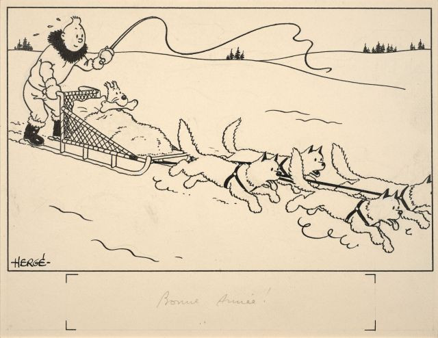 HERGÉ (Georges Remi dit) 1907-1983 Carte neige