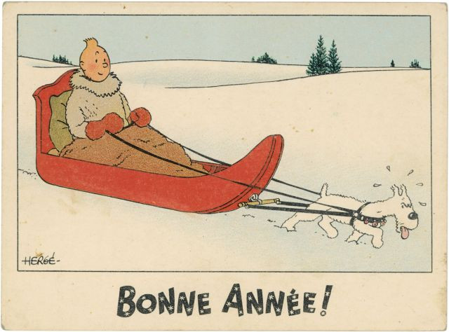 HERGÉ (Georges Remi dit) 1907-1983 Carte neige