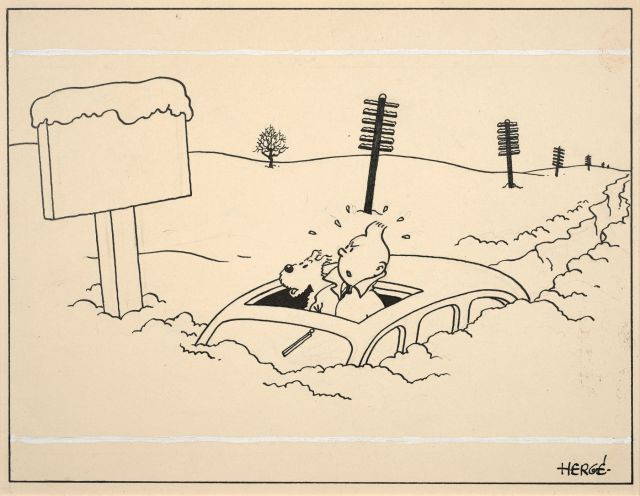 HERGÉ (Georges Remi dit) 1907-1983 Carte neige