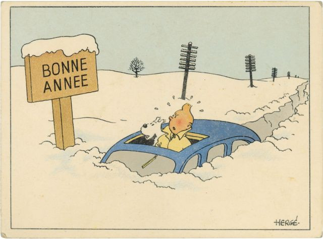 HERGÉ (Georges Remi dit) 1907-1983 Carte neige