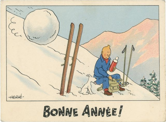 HERGÉ (Georges Remi dit) 1907-1983 Carte neige