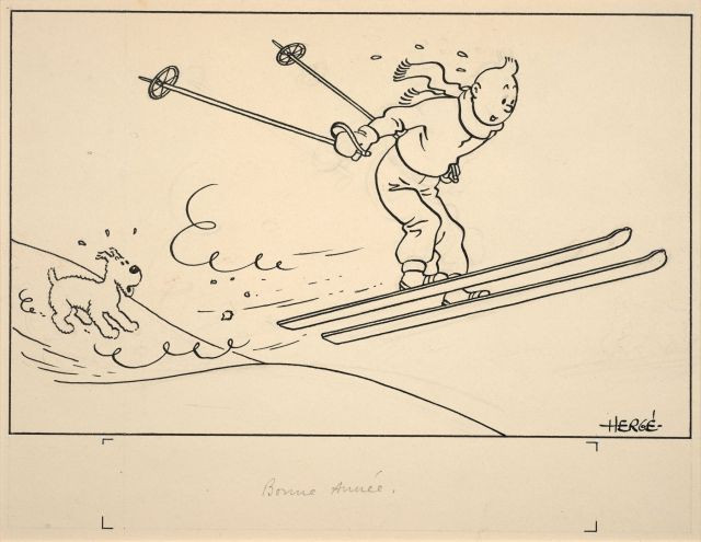 HERGÉ (Georges Remi dit) 1907-1983 Carte neige