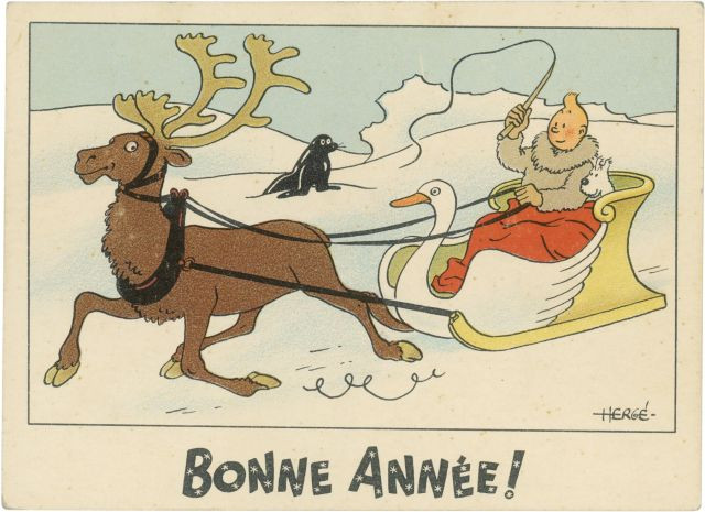 HERGÉ (Georges Remi dit) 1907-1983 Carte neige