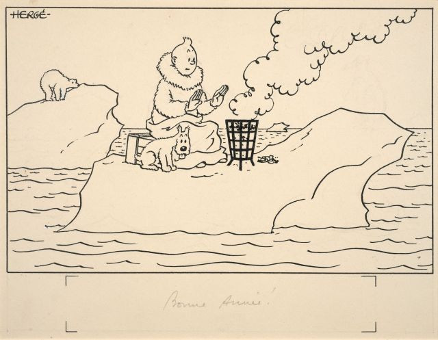 HERGÉ (Georges Remi dit) 1907-1983 Carte neige