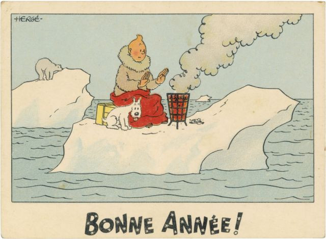 HERGÉ (Georges Remi dit) 1907-1983 Carte neige