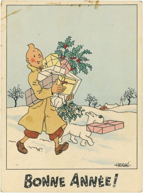 HERGÉ (Georges Remi dit) 1907-1983 Carte neige