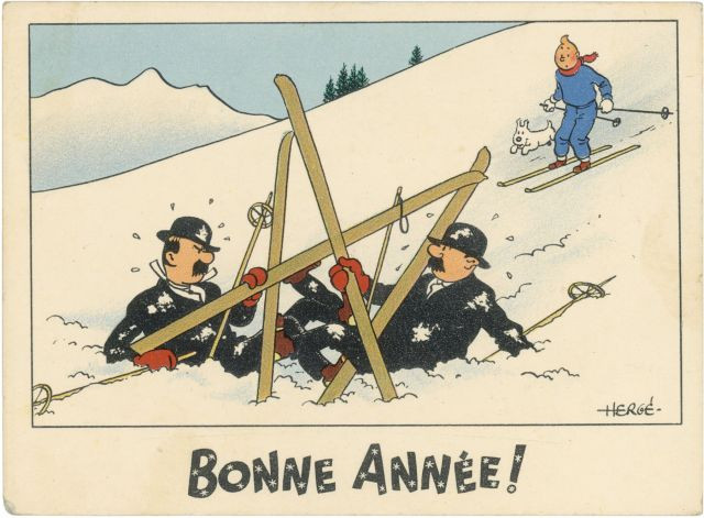 HERGÉ (Georges Remi dit) 1907-1983 Carte neige