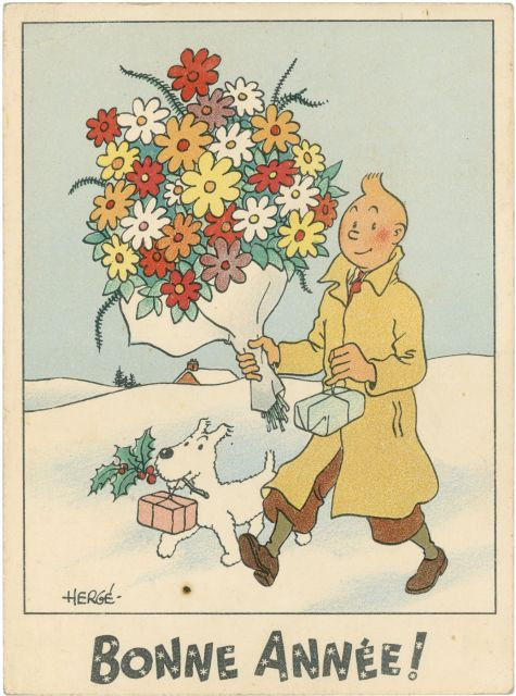 HERGÉ (Georges Remi dit) 1907-1983 Carte neige